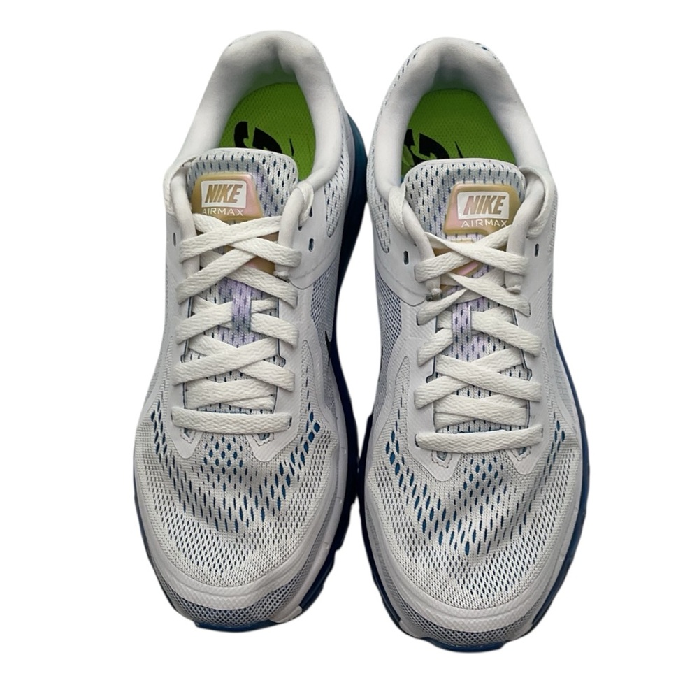 Nike Blue and Green Sneakers with‎ Grid Sole Traction size 8.5